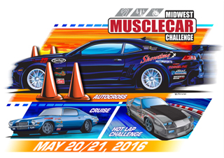 Midwest Musclecar Challenge T-shirt Design and Illustration